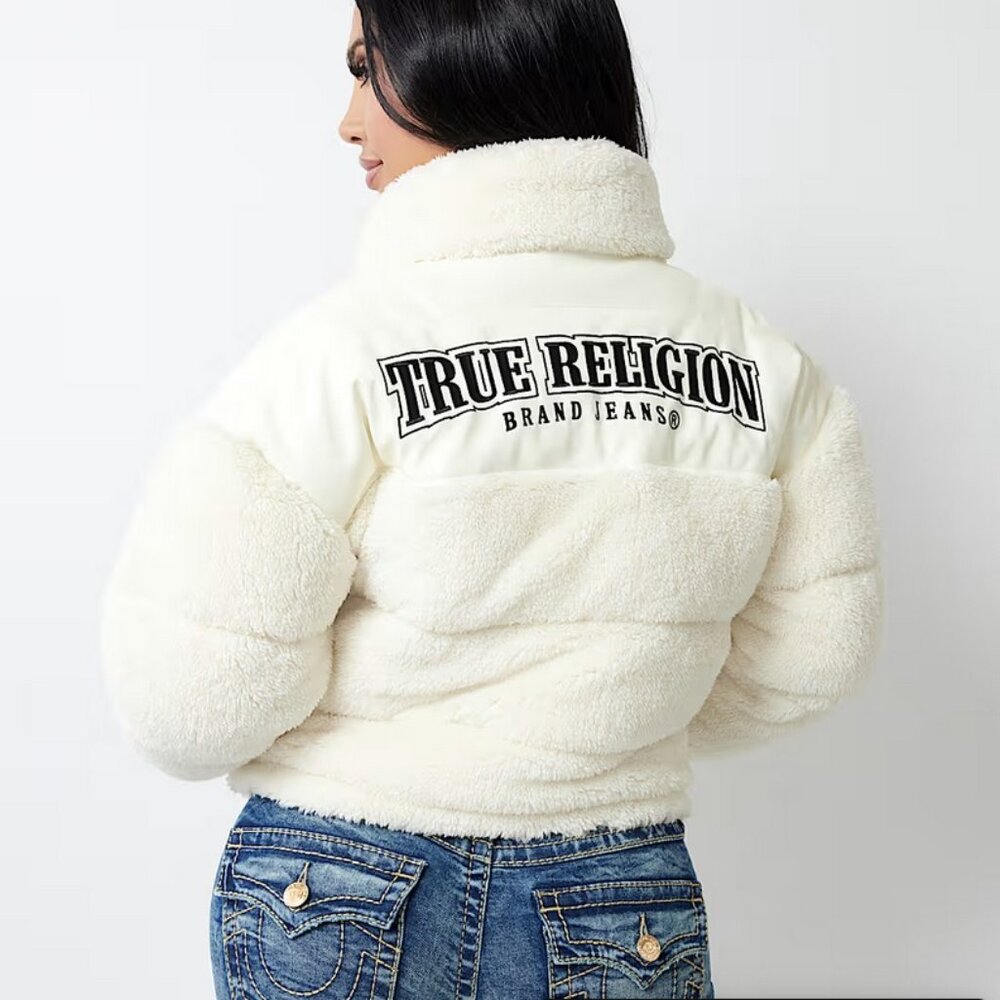 True Religion Embroidered Sherpa Jacket
